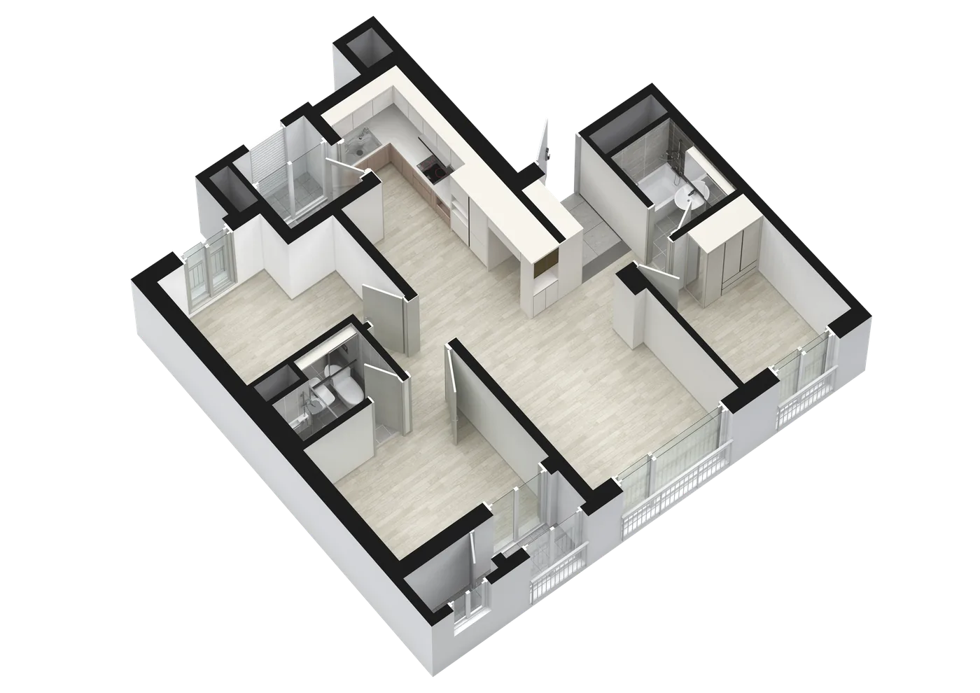 61㎡ 3D 배치도