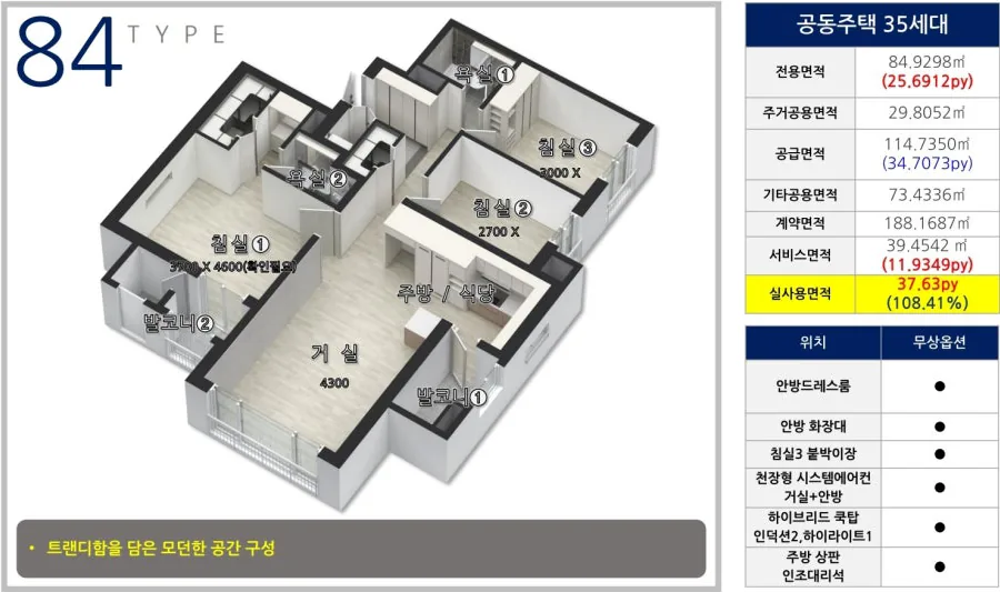 84㎡ 평면도